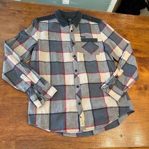 Harley-Davidson Men's HDMC Plaid Flannel Shirt Gray Red Cream size large